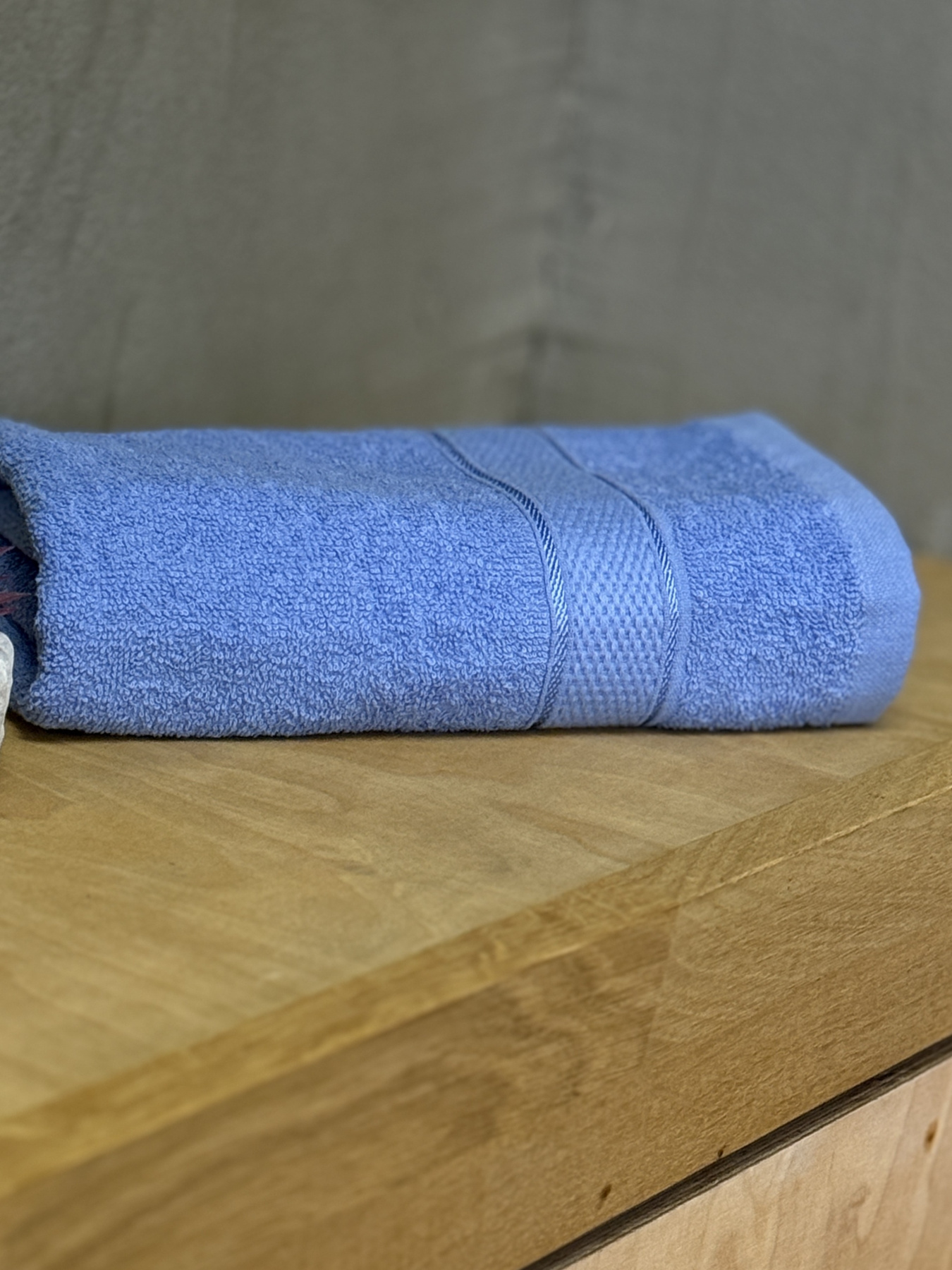 Полотенце махровое с бортом голубого цвета Blue Ecotton модель 25242 Фото