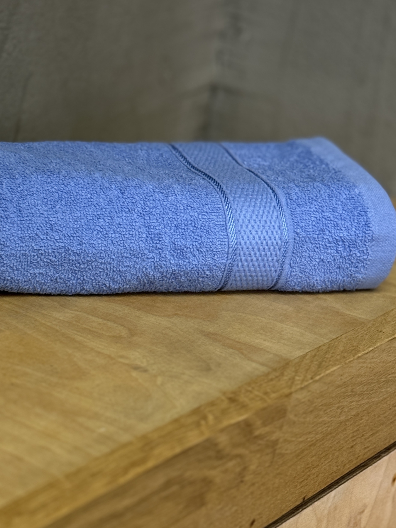 Полотенце махровое с бортом голубого цвета Blue Ecotton модель 25242 Фото