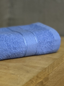 Полотенце махровое с бортом голубого цвета Blue Ecotton модель 25242 Фото