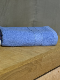 Полотенце махровое с бортом голубого цвета Blue Ecotton модель 25242 Фото