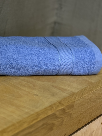 Ecotton ­Рушник махровий з бортом блакитного кольору Blue модель 25242 - фото