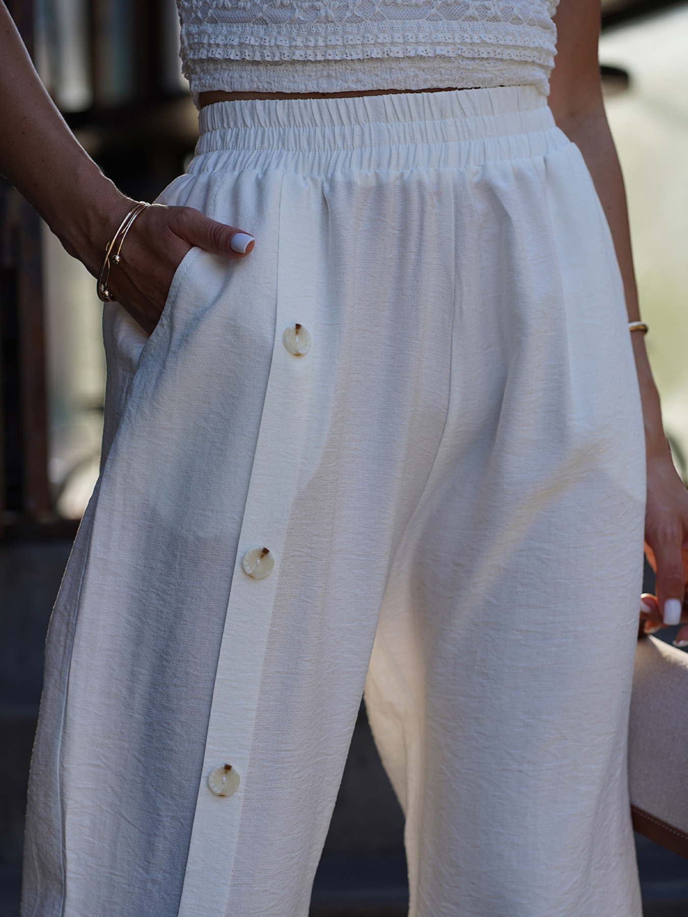 Повседневные штаны ISSA Plus модель 15258_молочный Фото