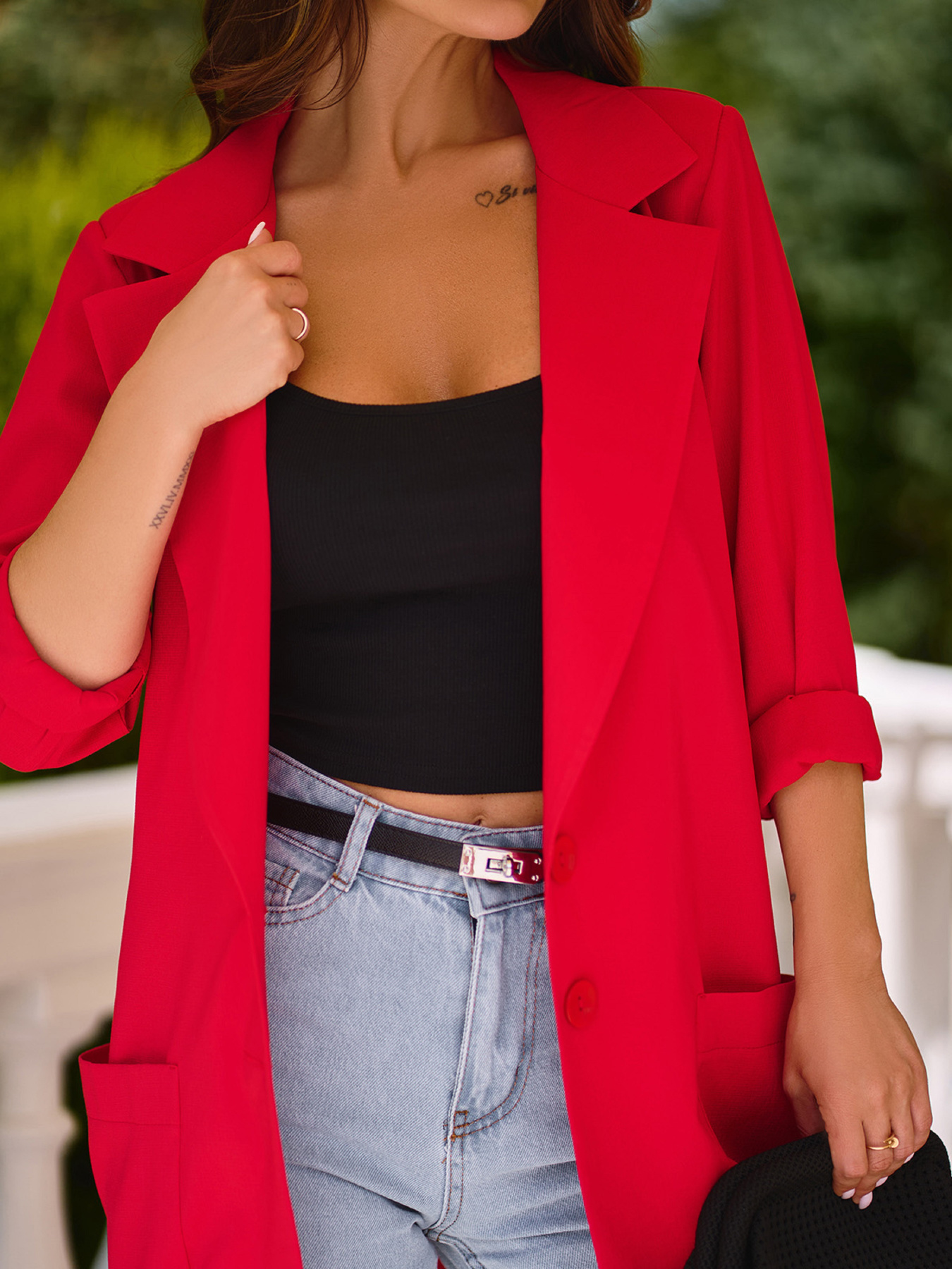 Піджак ISSA Plus модель 15228_красный Фото