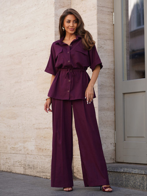 Повседневный костюм ISSA Plus модель 15261_темно_бордовый Фото