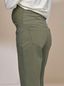 Брюки повседневные Yula mama МОМLone модель MOMLoneTR-33.022OliveYLMMBRK Фото