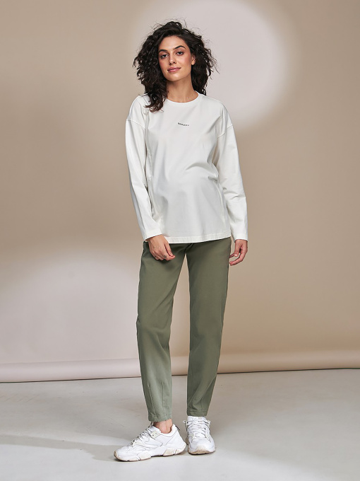 Брюки повседневные Yula mama МОМLone модель MOMLoneTR-33.022OliveYLMMBRK Фото