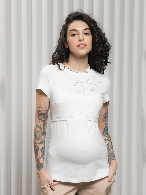 Футболка Yula mama Romana модель RomanaNR-23.021WhiteYLMMTSH Фото