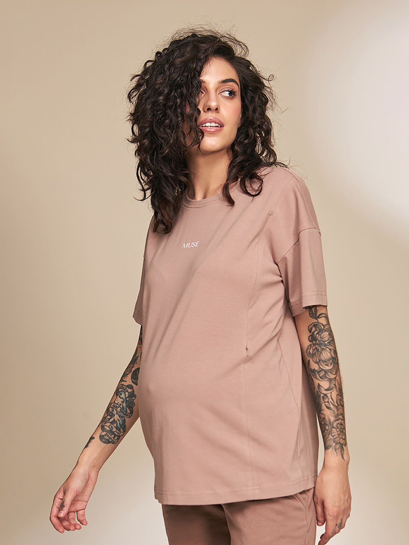 Футболка Yula mama Muse модель MuseNR-33.011CappuccinoYLMMTSH Фото