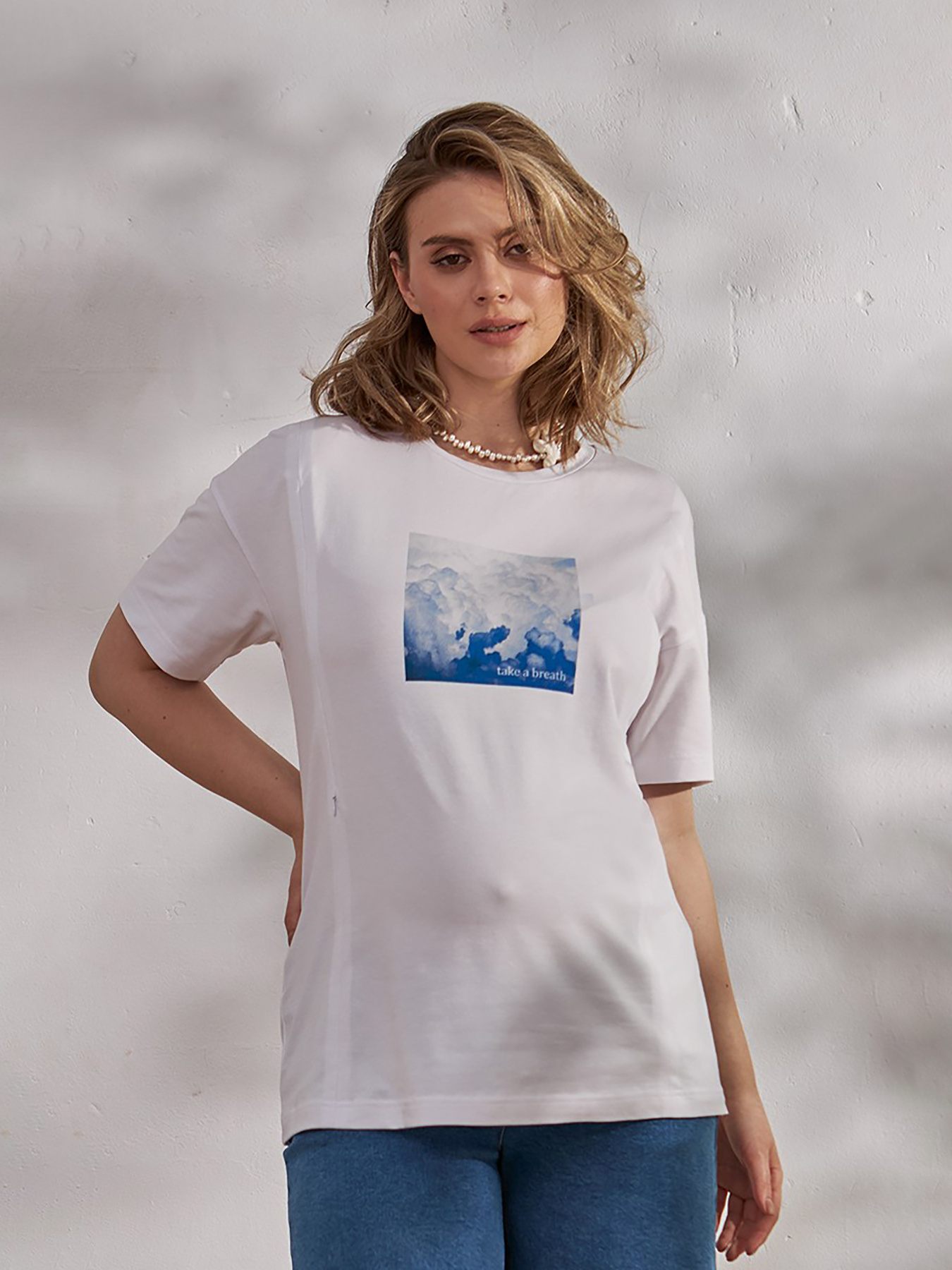 Футболка Yula mama Clouds модель CloudsNR-24.062WhiteYLMMTSH Футболка Yula mama Clouds модель CloudsNR-24.062WhiteYLMMTSH Фото