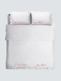 Комплект постільної білизни з  вишивкою "i like too sleep, only with you" LEVAN HOME модель 9839121 Фото