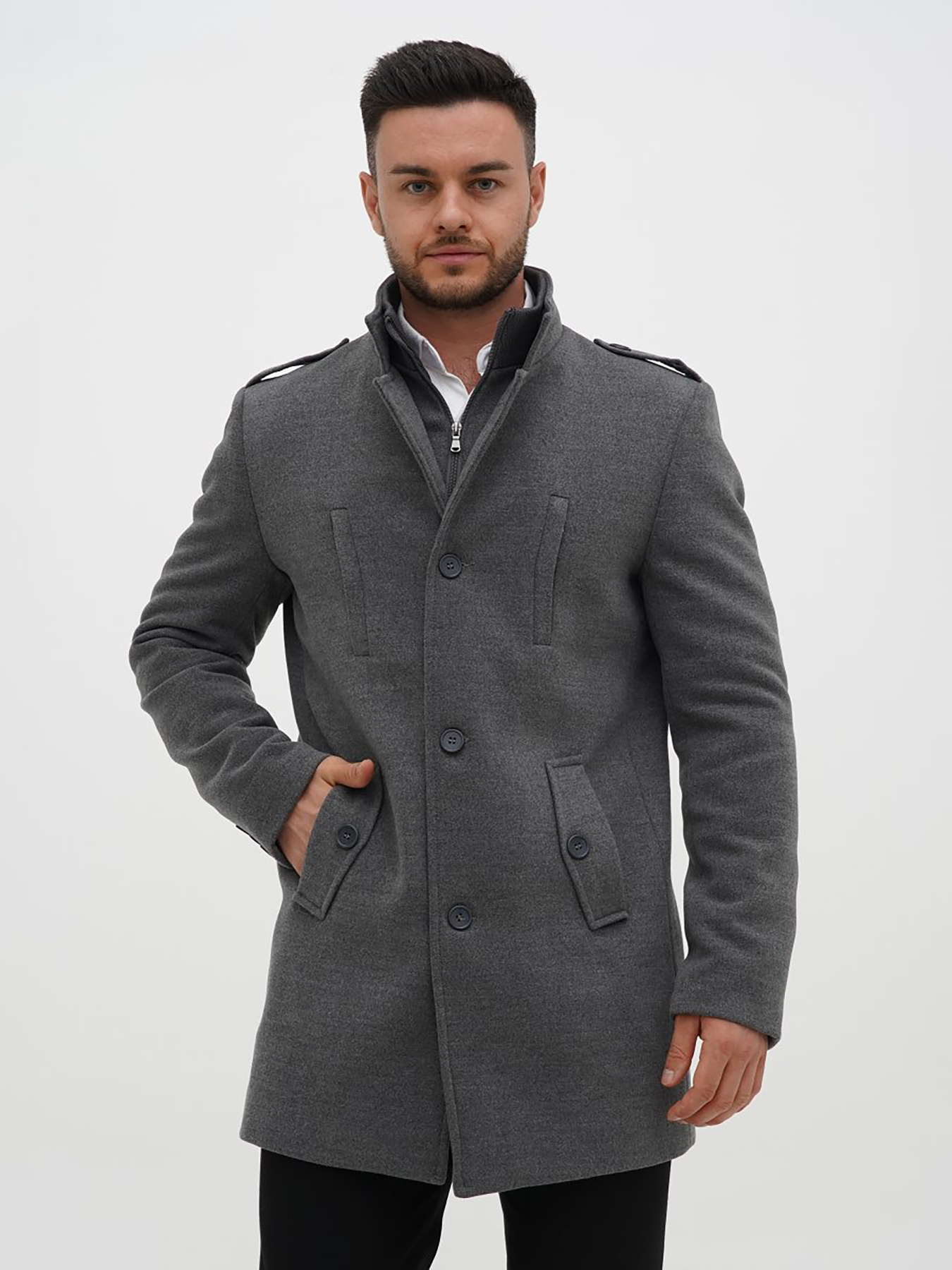 Пальто Trend Collection модель TC12825GreyPLTMN Фото