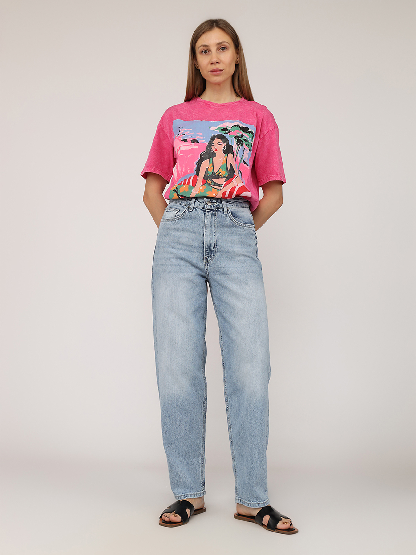 Джинси мом YUKI модель ЦБ-00271914 Фото