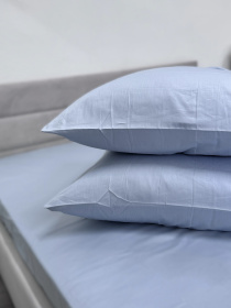 Комплект наволочок із сатину 2 шт. блакитного кольору Pearl Blue Ecotton модель 24735 Фото