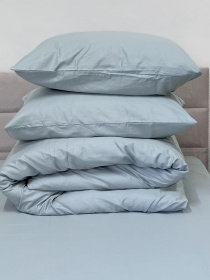 Комплект наволочок із сатину 2 шт. світло-блакитного кольору Aqua Grey Ecotton модель 24736 Фото