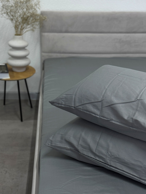 Комплект наволочек из сатина 2 шт. тёмно-серого цвета Natural Grey Ecotton модель 24740 Фото