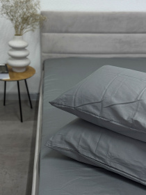 Комплект наволочек из сатина 2 шт. тёмно-серого цвета Natural Grey Ecotton модель 24740 Фото