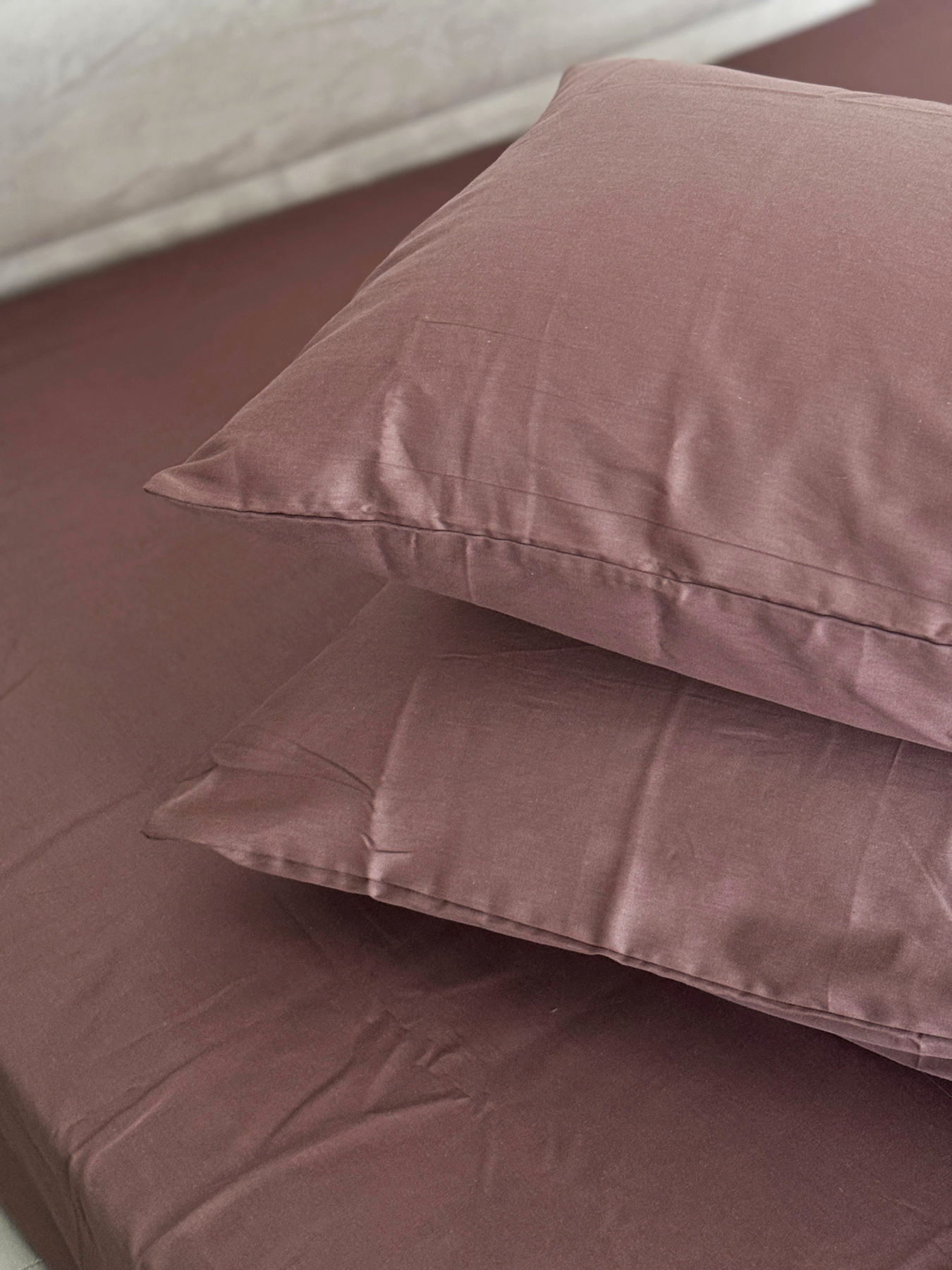 Комплект наволочек из сатина 2 шт. коричневого цвета Stucco Ecotton модель 24743 Фото