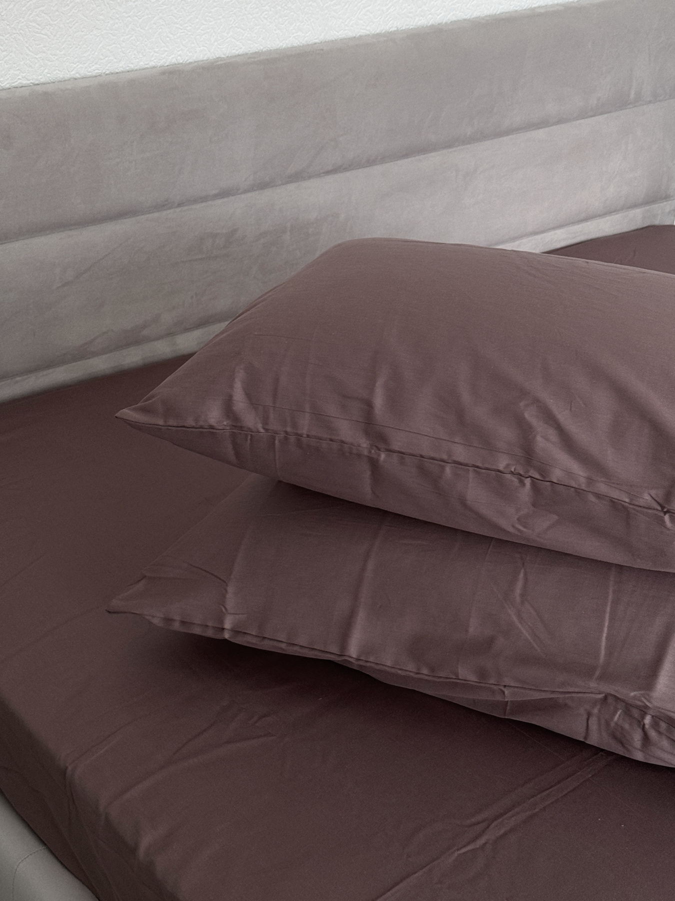 Комплект наволочек из сатина 2 шт. коричневого цвета Stucco Ecotton модель 24743 Фото