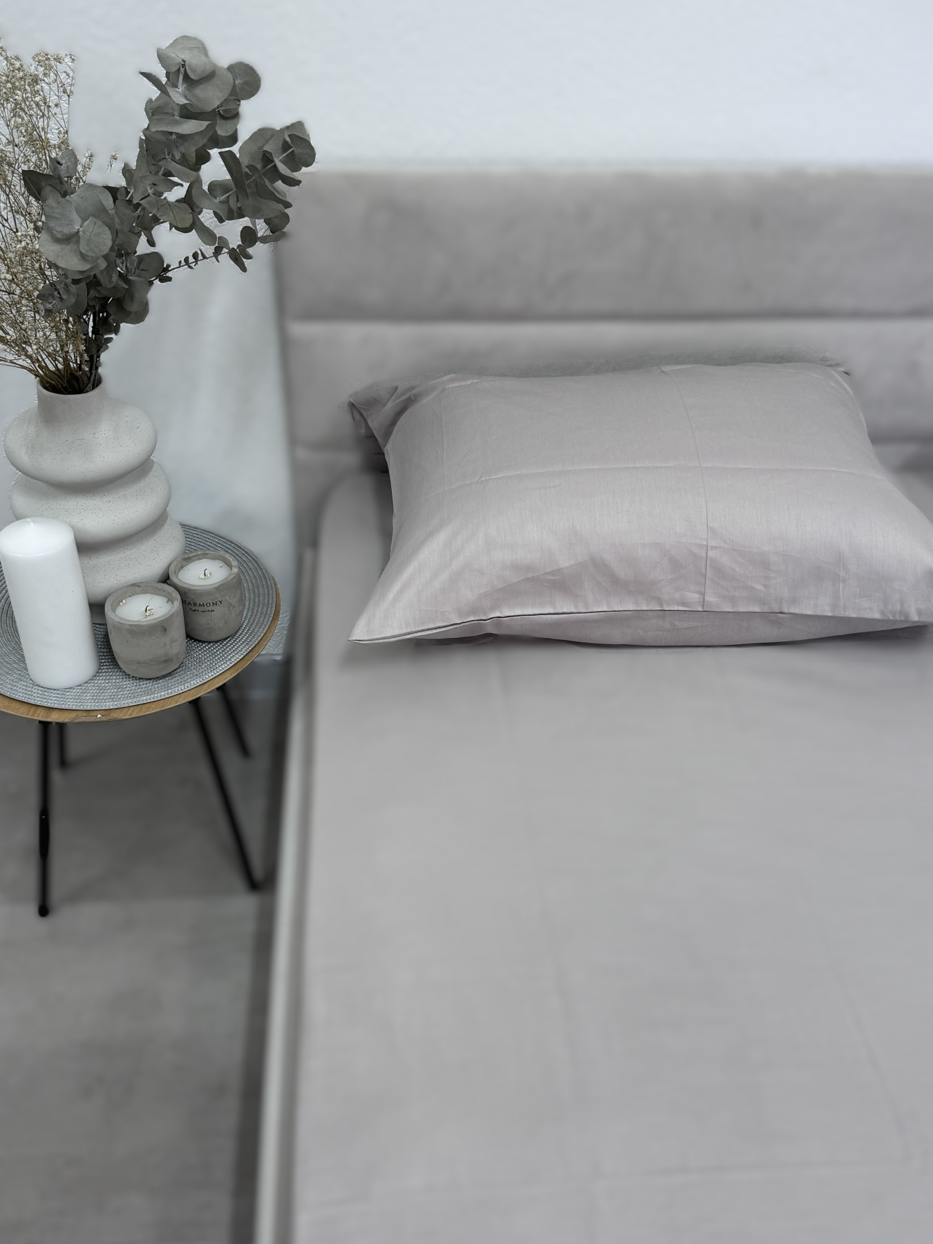 Комплект наволочок із сатину 2 шт. світло-сірого кольору Chateau Grey Ecotton модель 24737 Фото