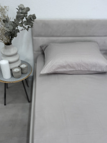 Комплект наволочок із сатину 2 шт. світло-сірого кольору Chateau Grey Ecotton модель 24737 Фото