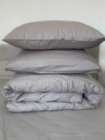 Комплект наволочок із сатину 2 шт. світло-сірого кольору Chateau Grey Ecotton модель 24737 Фото