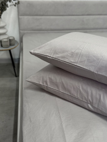 Комплект наволочок із сатину 2 шт. світло-сірого кольору Chateau Grey Ecotton модель 24737 Фото