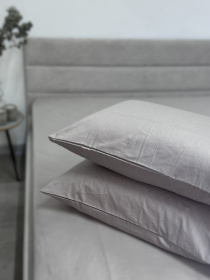 Комплект наволочок із сатину 2 шт. світло-сірого кольору Chateau Grey Ecotton модель 24737 Фото