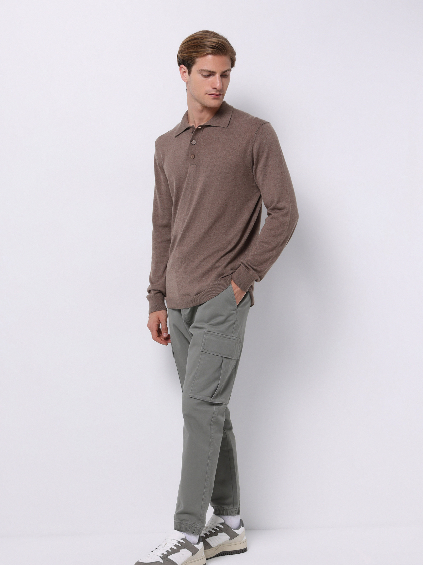 Светр Чоловічий коричневий  Cl1076070 модель CL1076070_Q1.V1_BME Фото