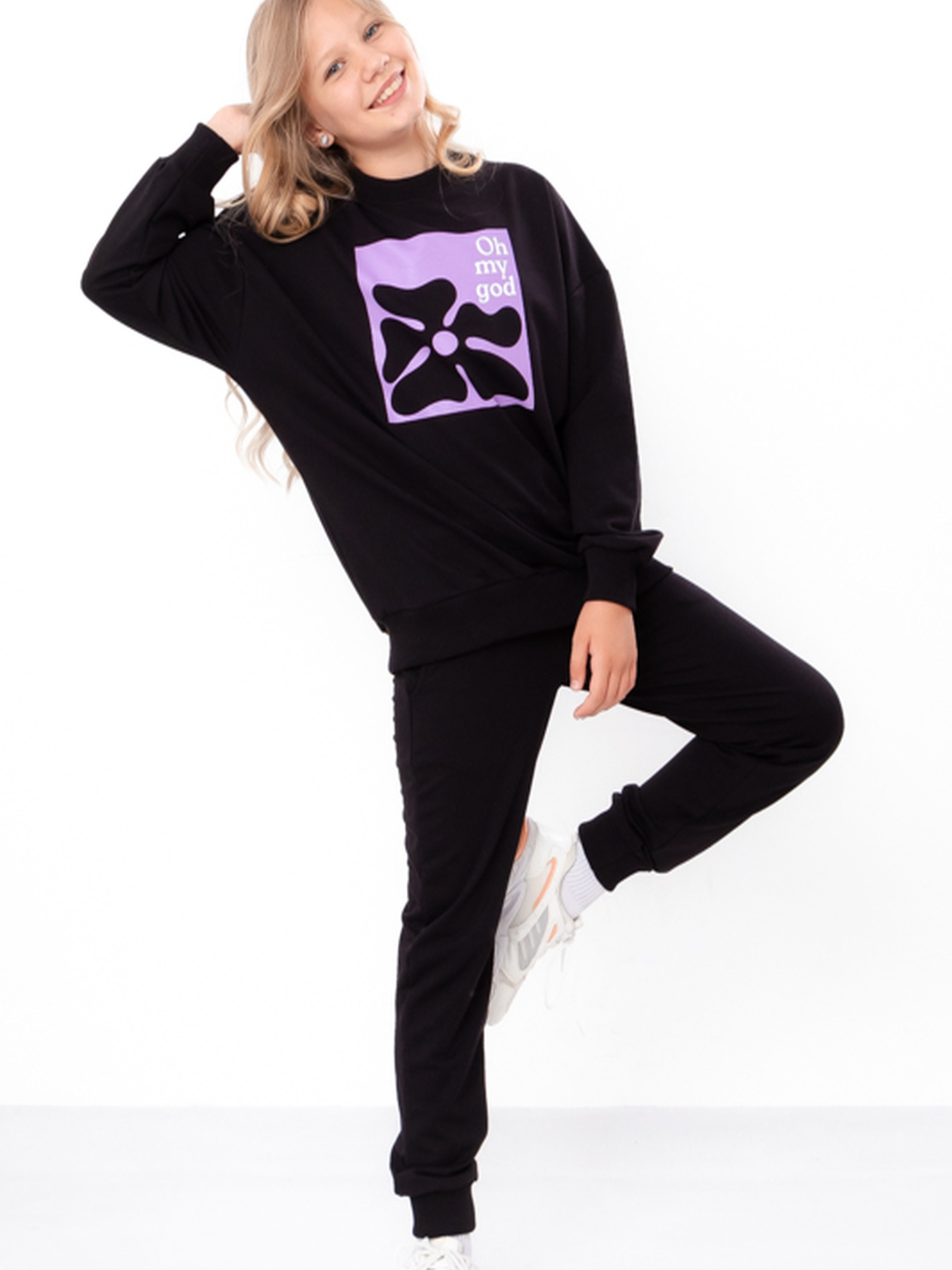 Спортивный костюм Носи своє модель 6418-057-33-chornij-kvtka Спортивный костюм Носи своє модель 6418-057-33-chornij-kvtka Фото