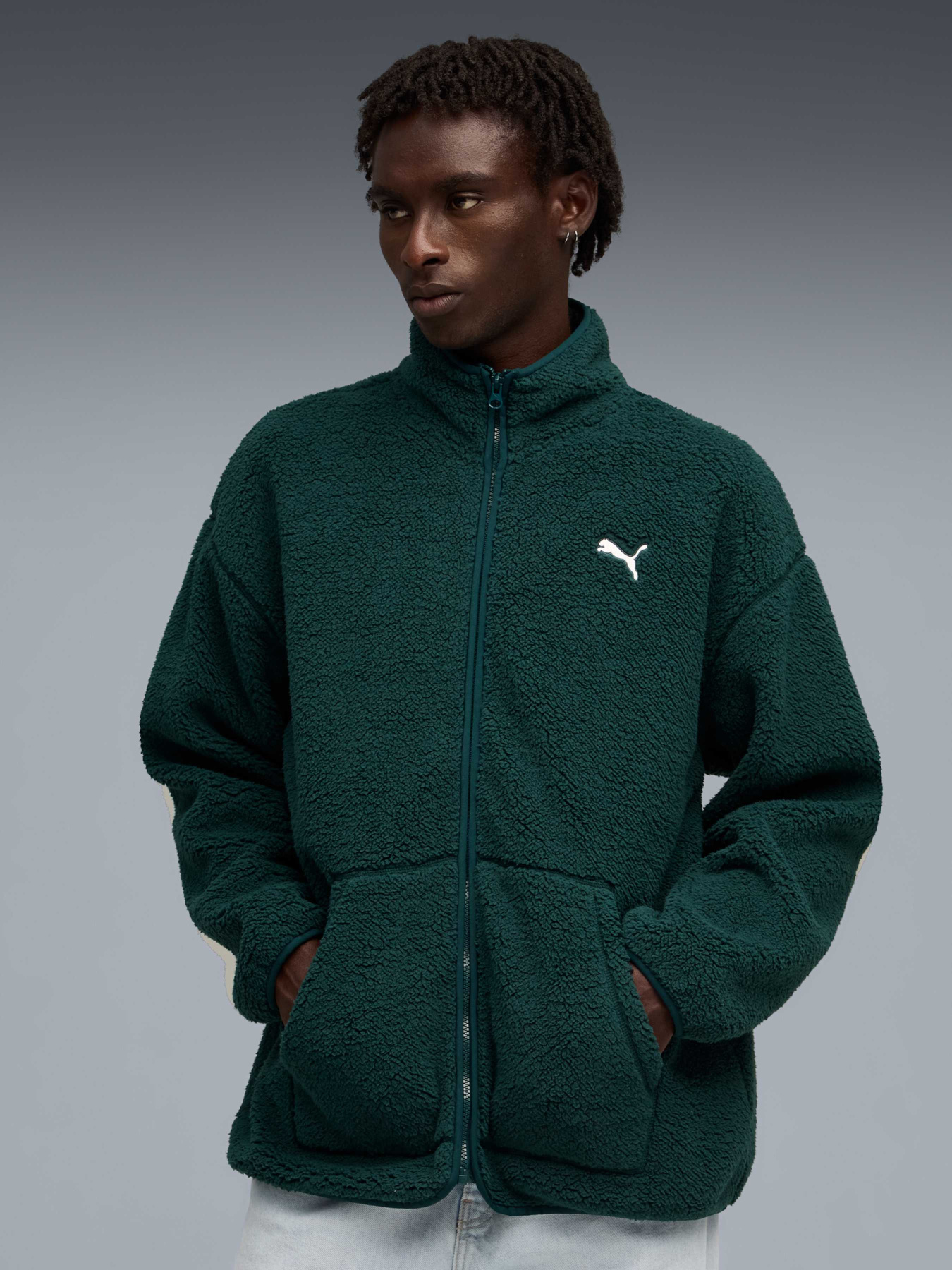 Флисовая кофта PUMA Ess Elevated Sherpa Full-zip модель 688259 Фото