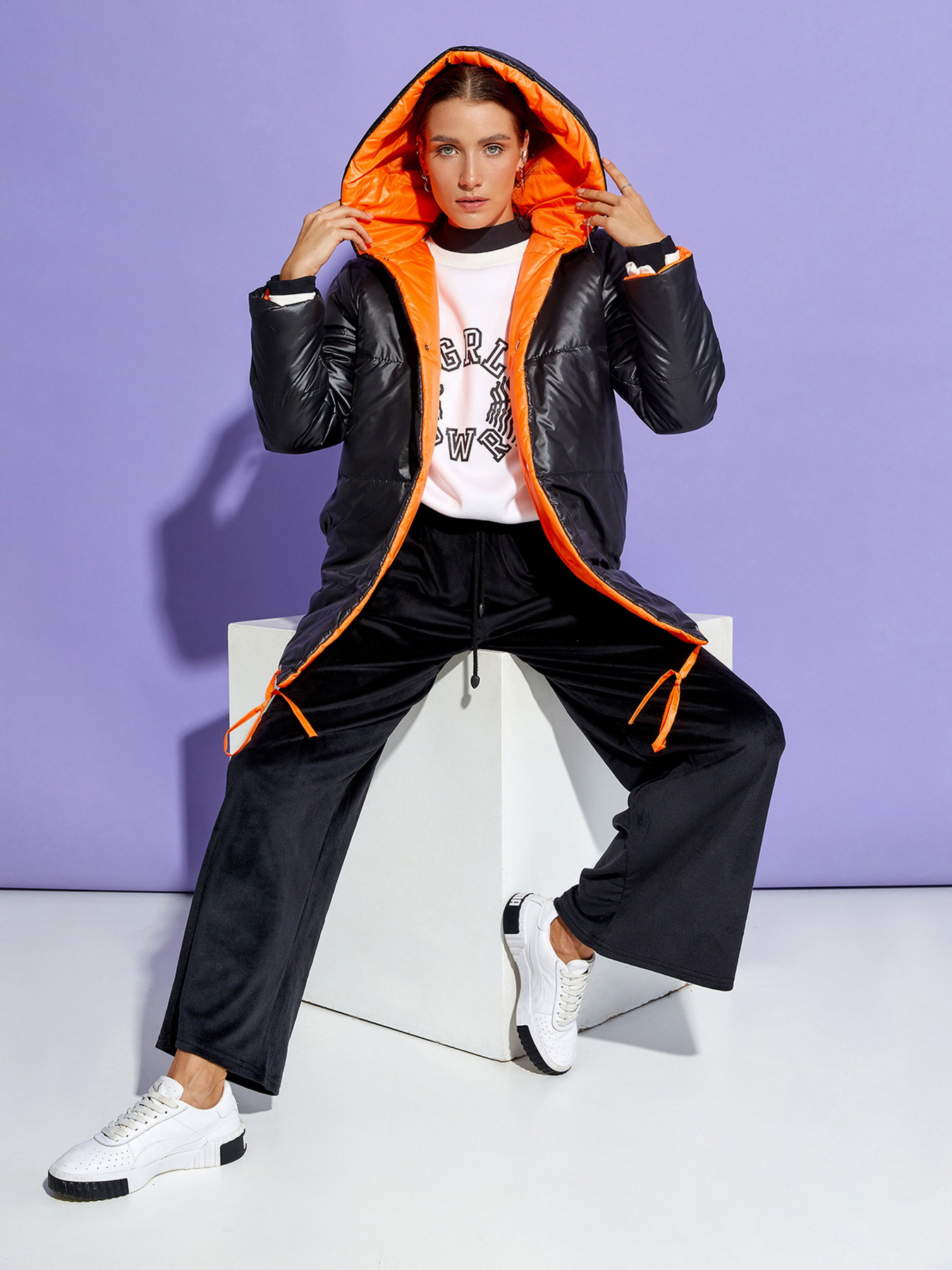 Зимова куртка ISSA Plus модель SA-31_blackorange Фото