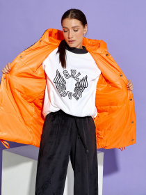 Зимова куртка ISSA Plus модель SA-31_blackorange Фото