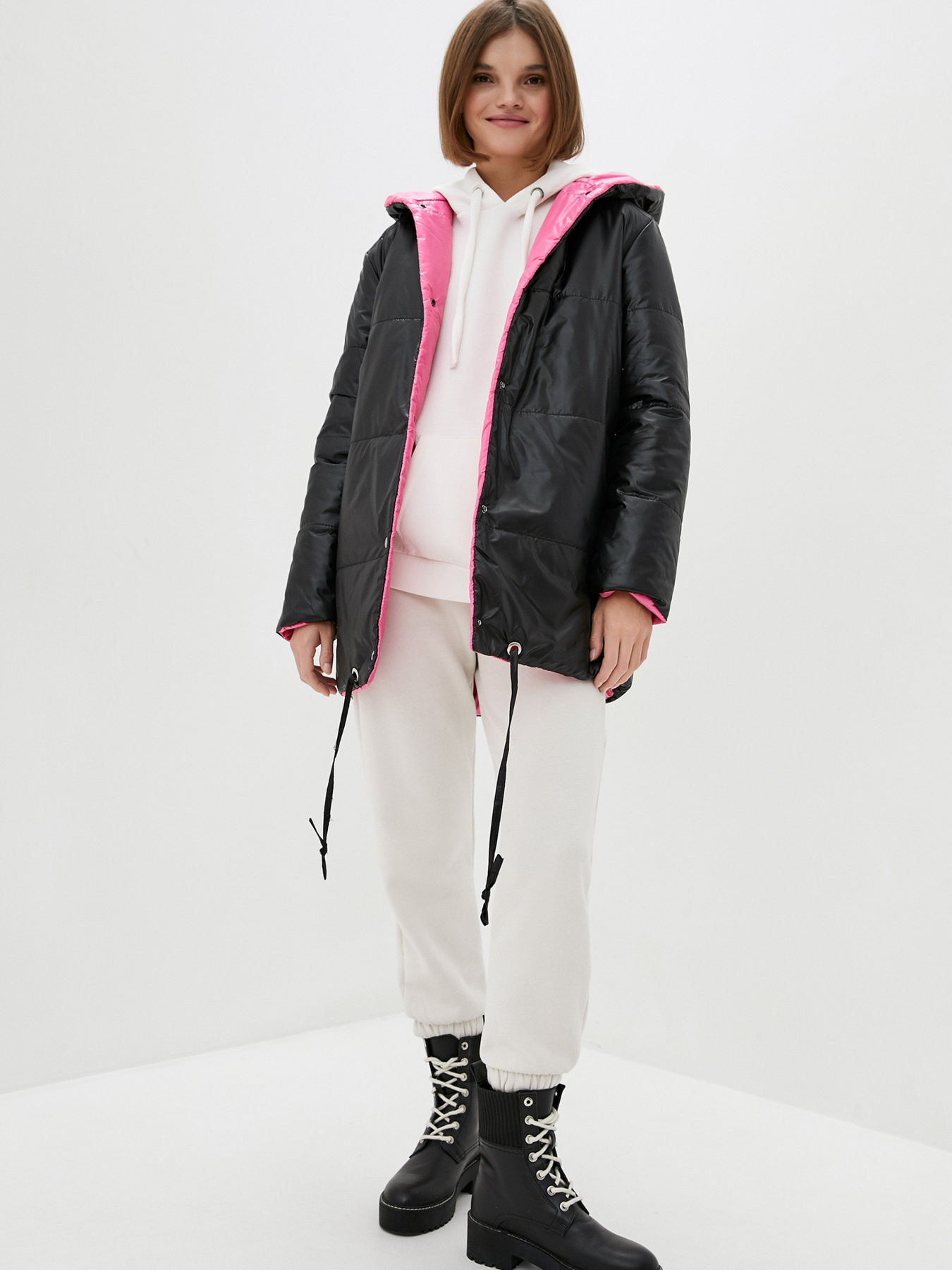 Зимова куртка ISSA Plus модель SA-31_blackraspberry Фото