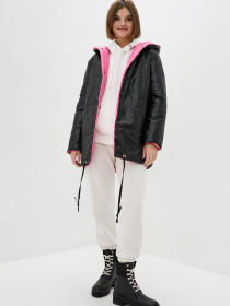 Зимова куртка ISSA Plus модель SA-31_blackraspberry Фото