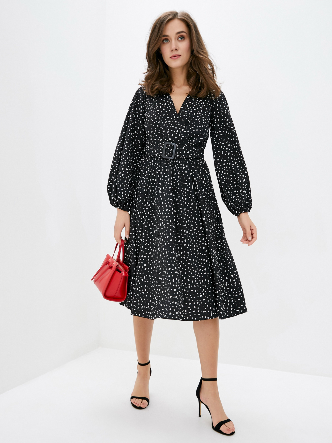 Платье миди ISSA Plus модель 12879_black Фото