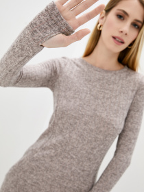 Платье макси ISSA Plus модель 12105-A_бежевый Фото