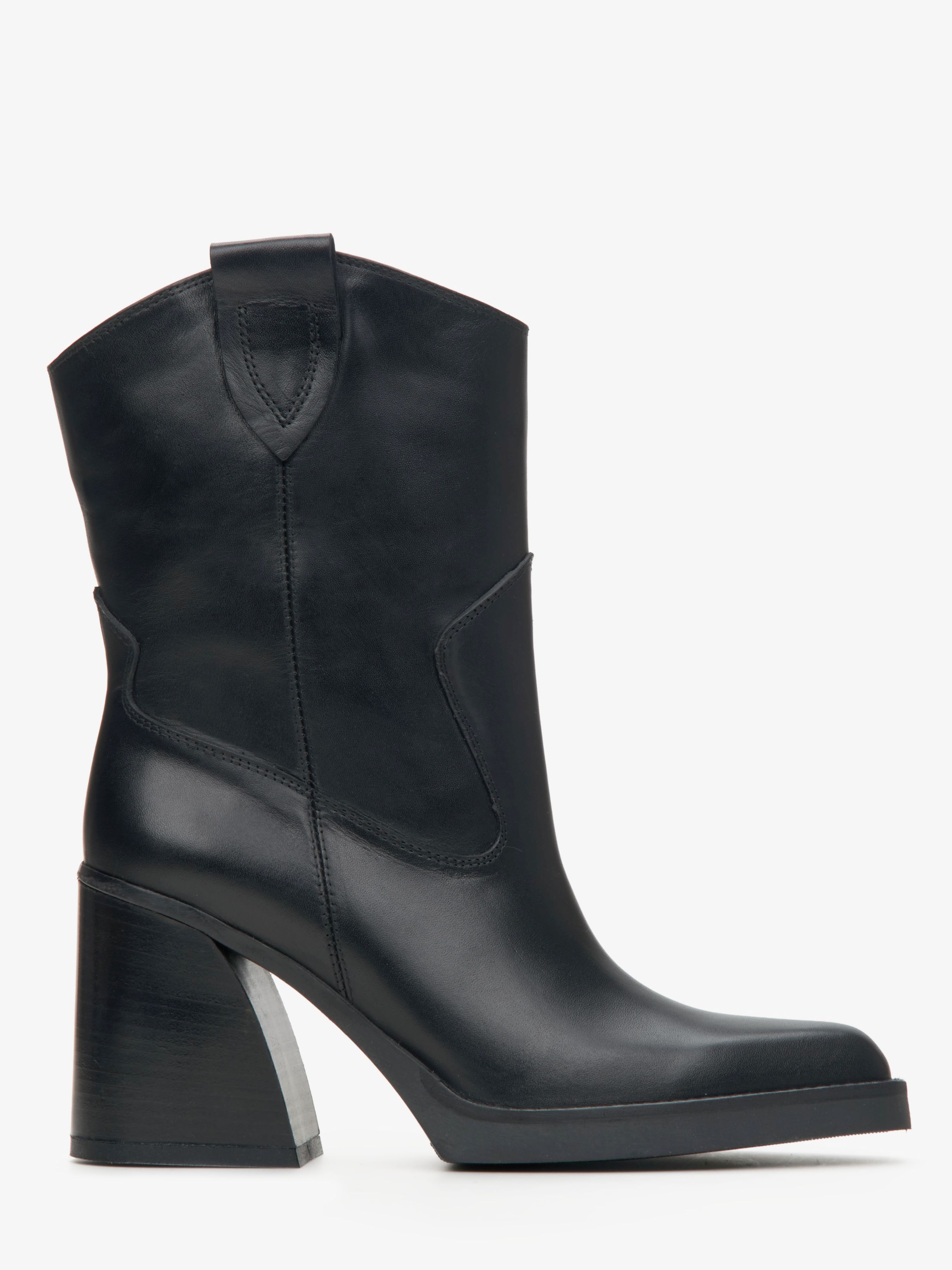 Шкіряні Жіночі Ковбойки Estro  (ER00114354) колір чорний