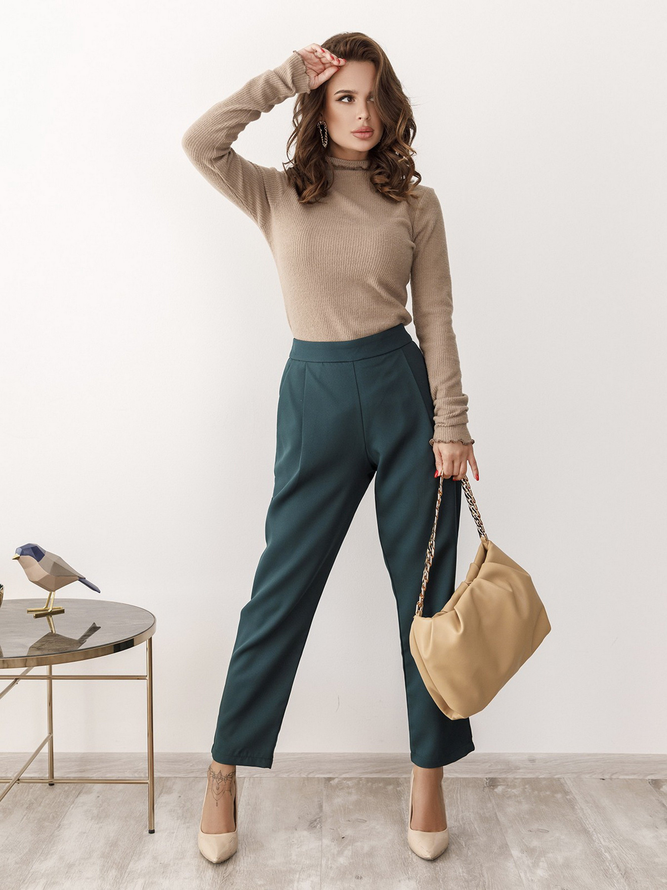 Светр ISSA Plus модель 12215_lightbrown Фото