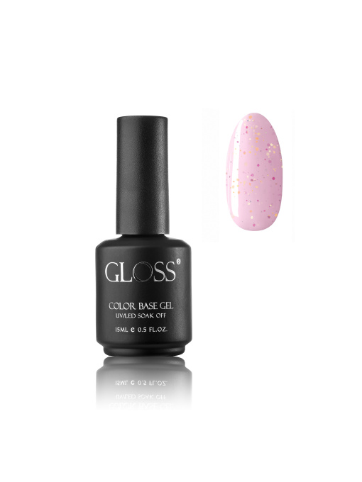 Кольорова база GLOSS Yogurt Base Tutti Frutti Peach Sparkle, світло-рожевий з кольоровим конфетті GLOSS COMPANY Модель 4823271411797 Фото
