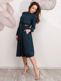 Платье миди ISSA Plus модель 12510_green Фото