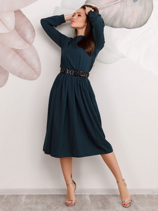 Сукня міді ISSA Plus модель 12510_green Фото