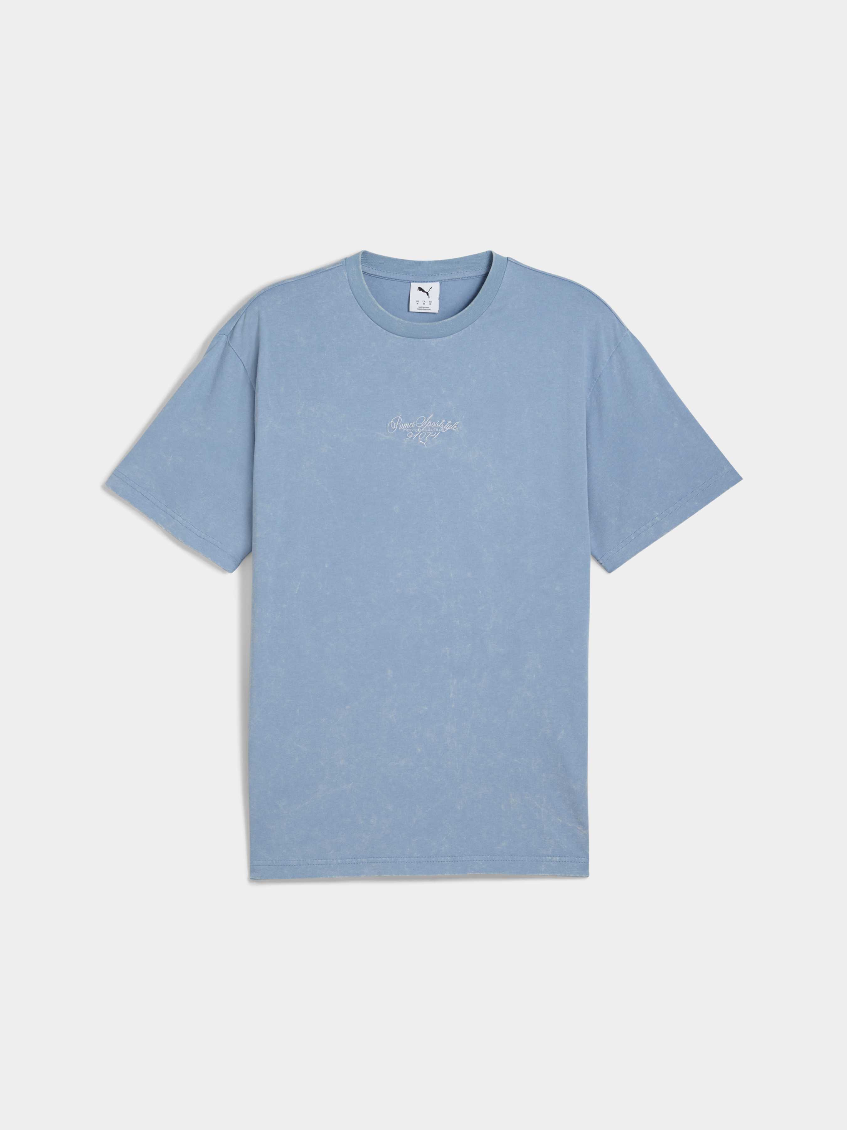 Чоловіча Футболка PUMA Graphic Relaxed Washed Tee (632119_34) колір синій, матеріал комбінований верх