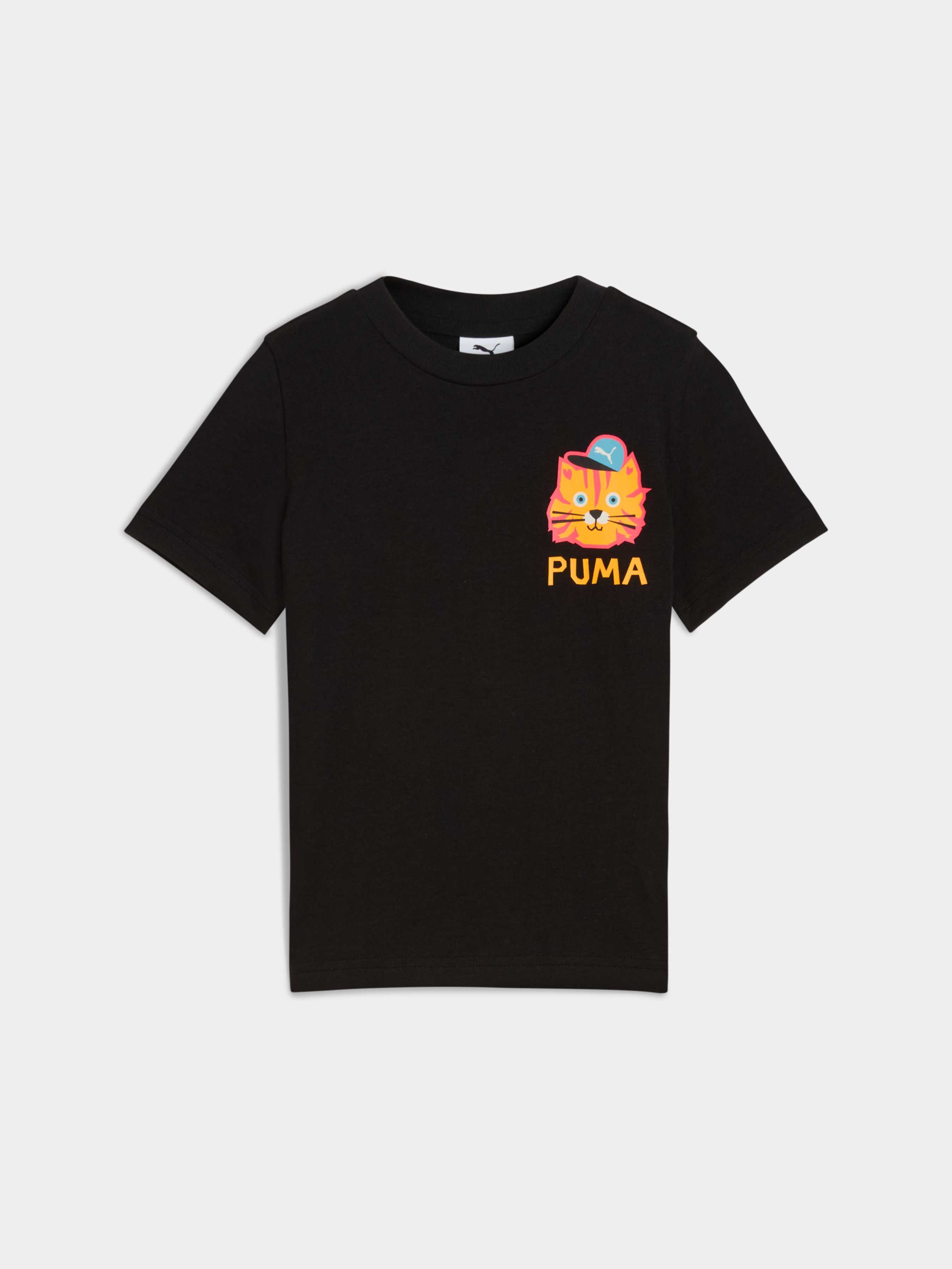 Дитяча Футболка PUMA Moody Cat Graphic Tee (632205_01) колір чорний, матеріал комбінований верх