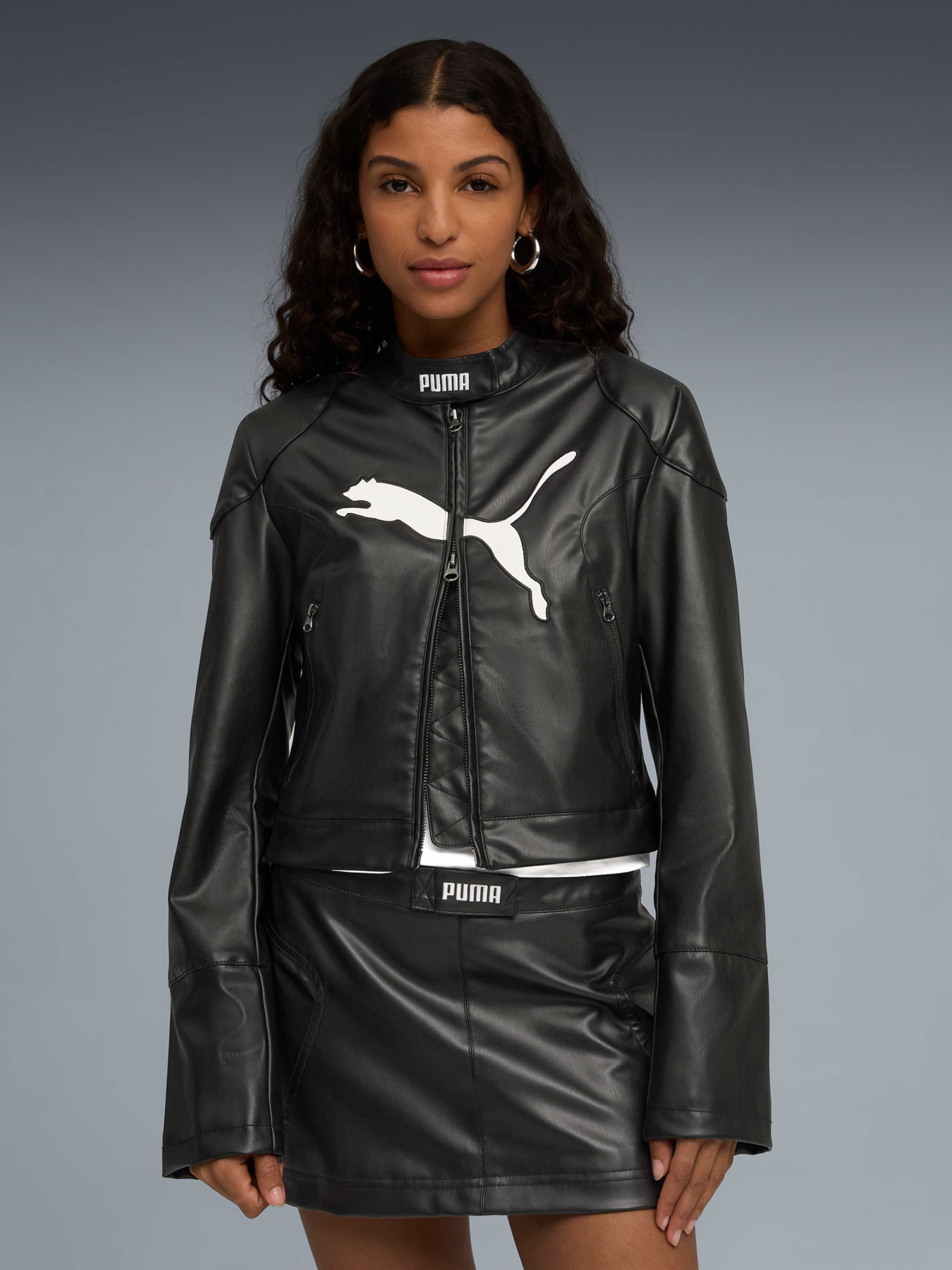 Куртка кожаная PUMA Pleather Racer Jacket модель 632170 Фото