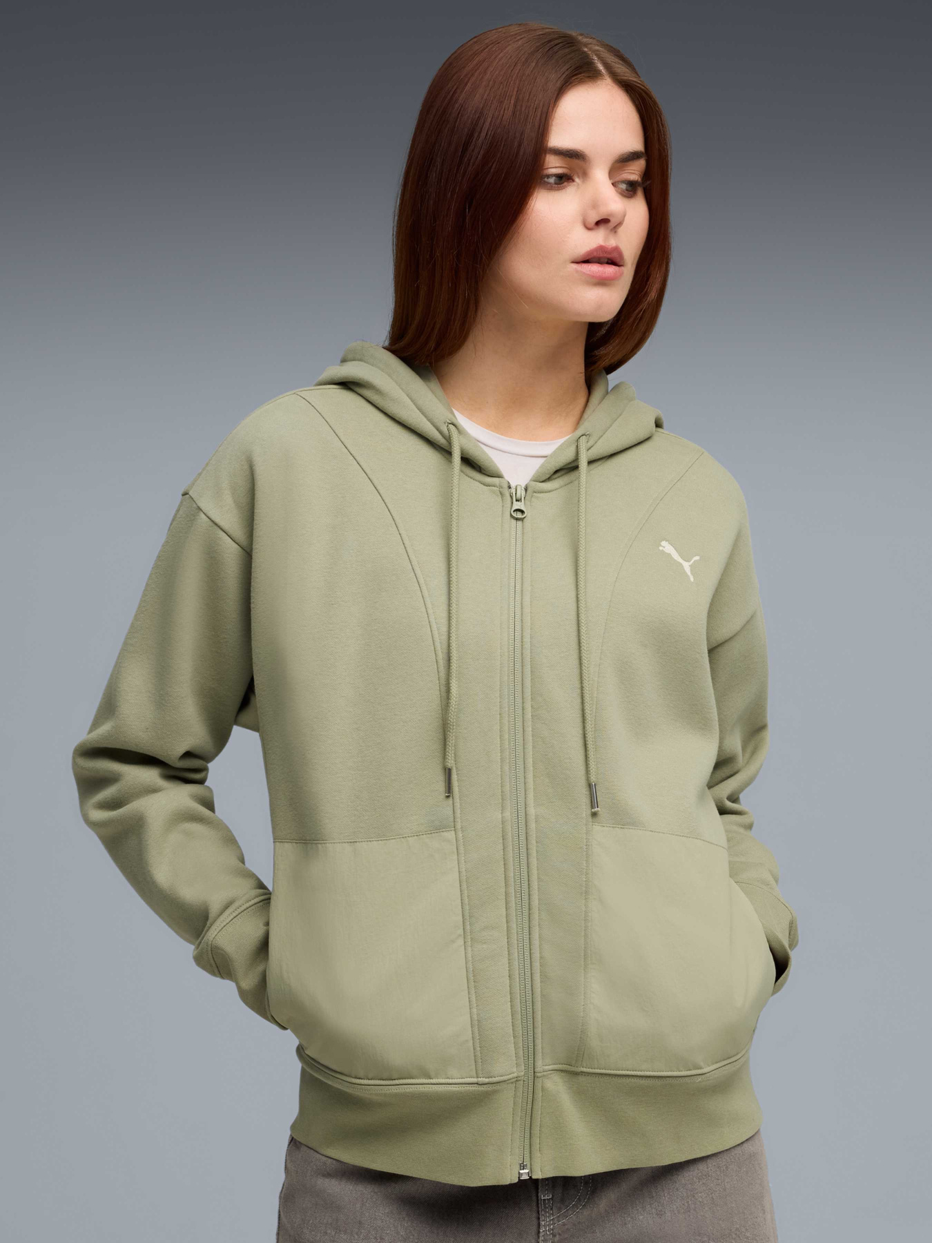 Кофта спортивная PUMA Her Relaxed Full-zip Hoodie модель 688150 Фото