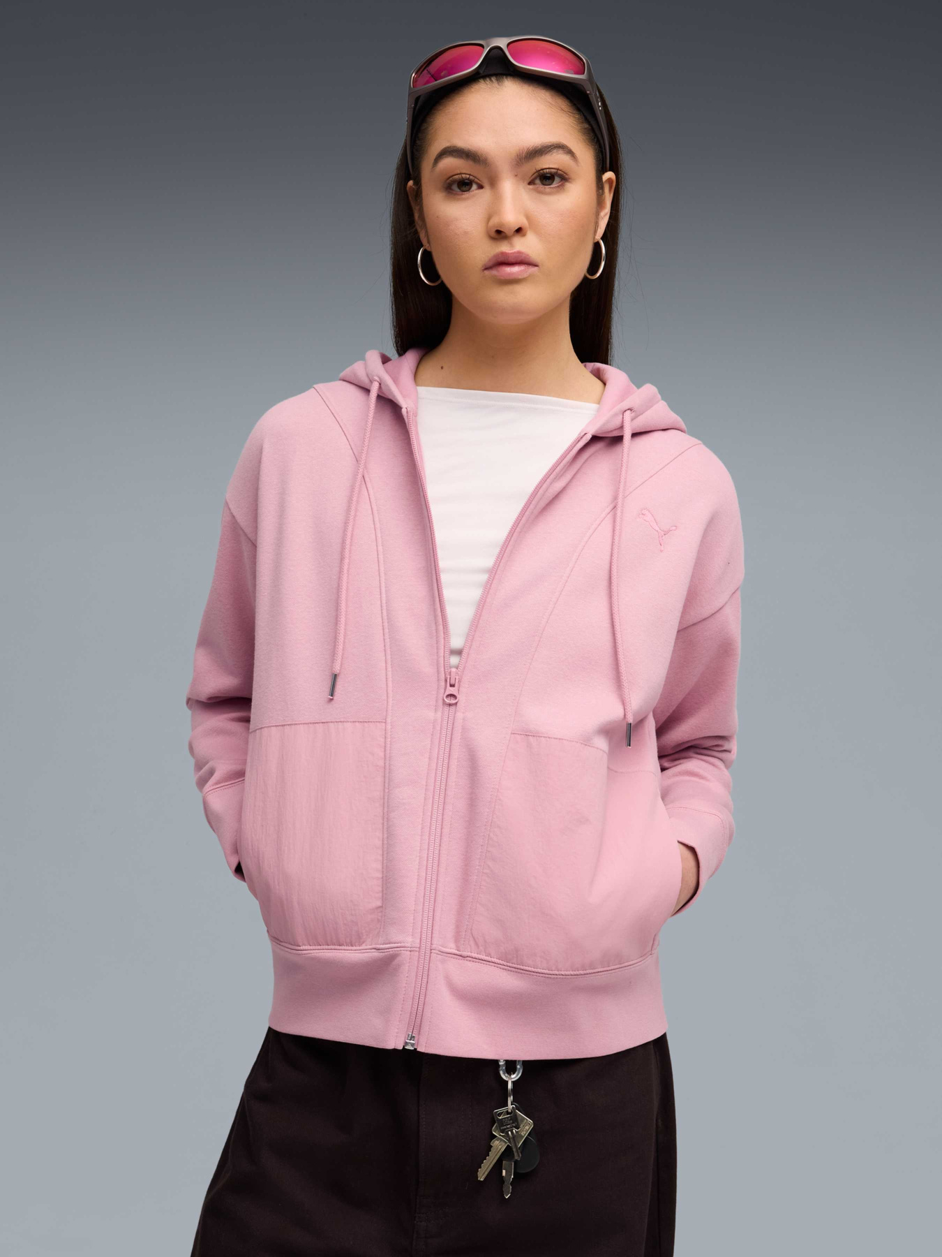 Кофта спортивная PUMA Her Relaxed Full-zip Hoodie модель 688150 Фото