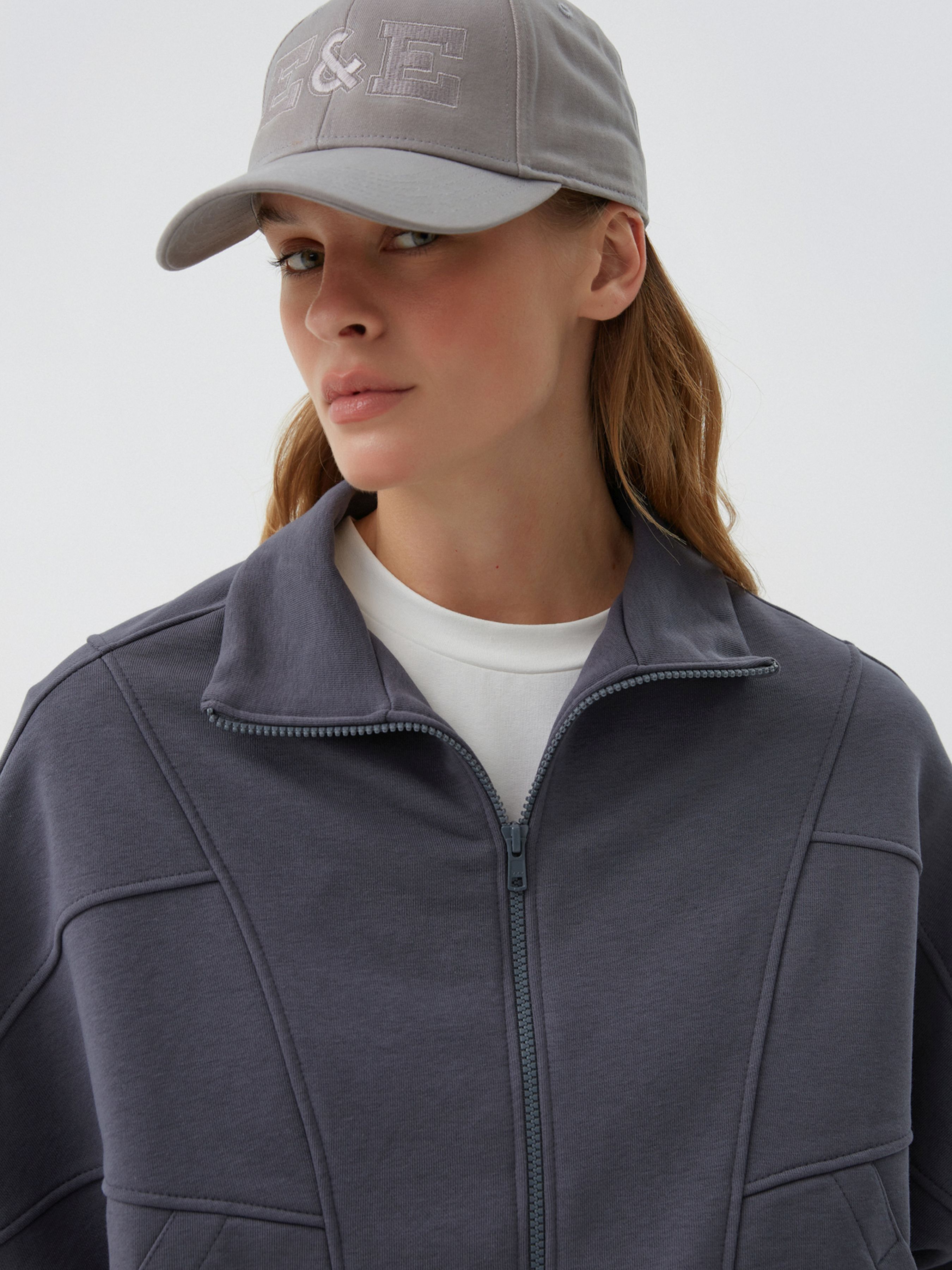 ES8 Кепка (ER00115238) Жіноче колір - Сірий матеріал - Бавовна