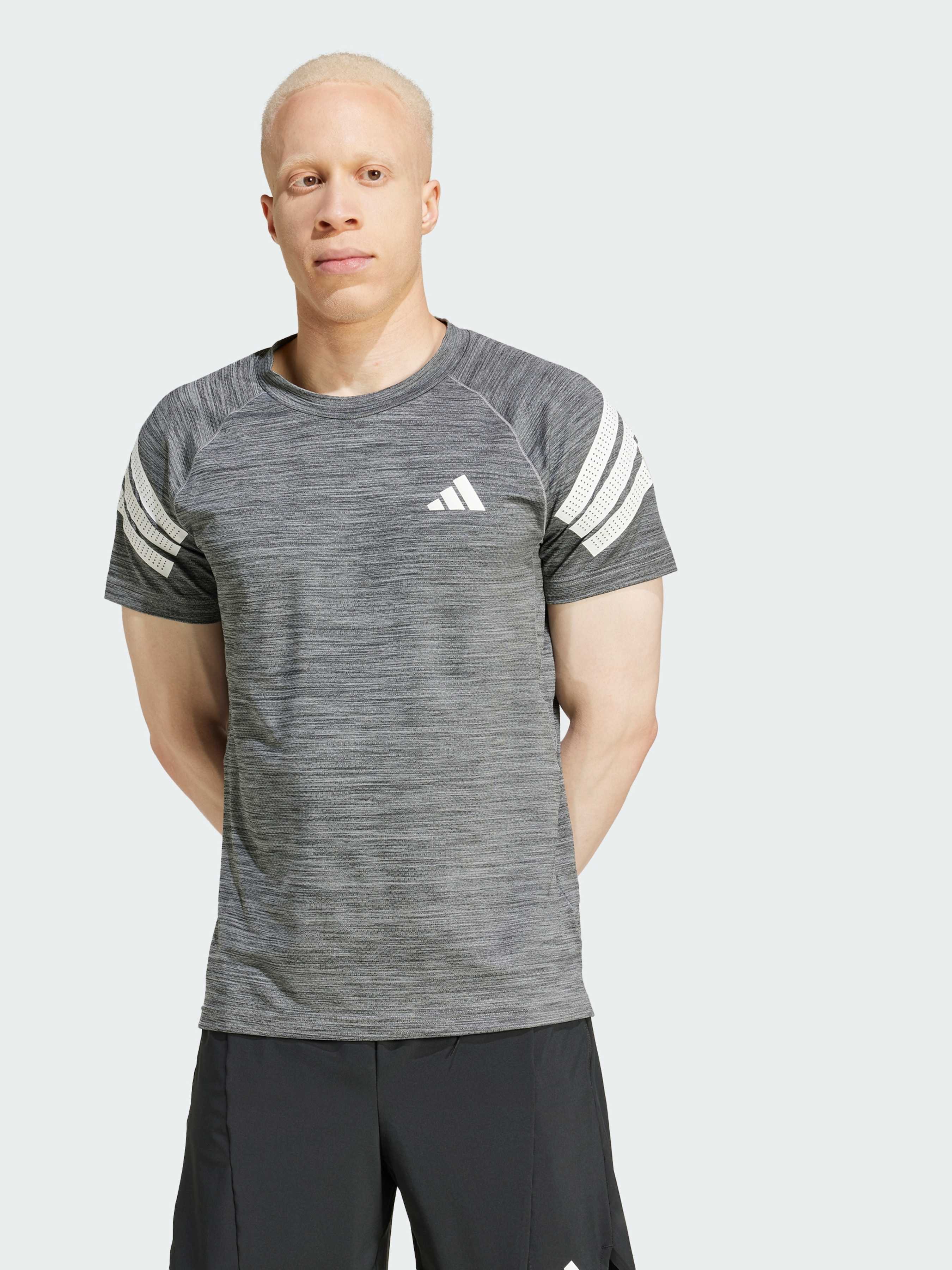 Чоловіча Спортивна футболка adidas 3 Stripes (JE5669) колір чорний, матеріал поліестер