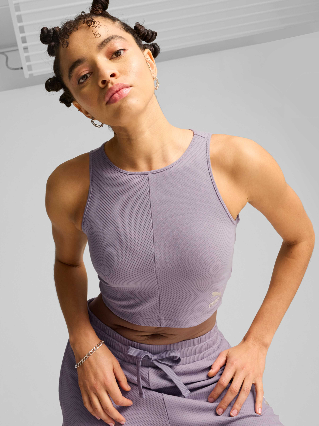 Майка спортивная PUMA Classics Ribbed Crop Top модель 626625 Фото