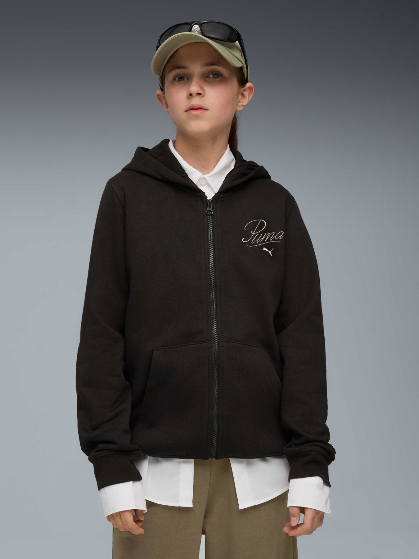 Кофта спортивная PUMA Ess Script Full-zip Hoodie модель 689253 Фото